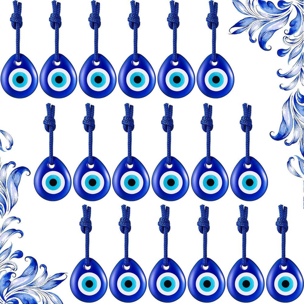 4748 18 Pieces Hamsa Evil Eye Beads Turkish Blue Evil Eye Beads Charms